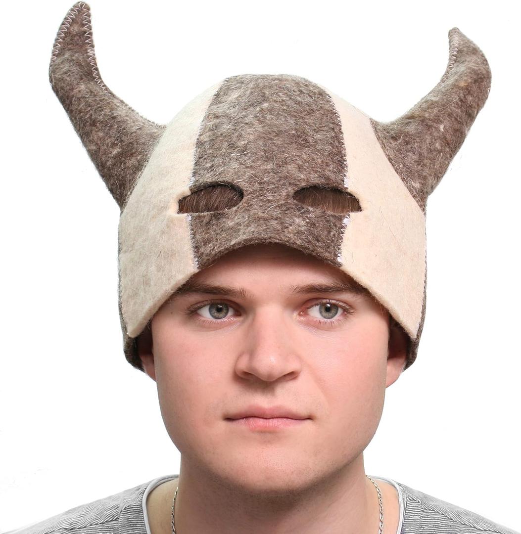 Wool Sauna Hat for Men and Women Protect Hair Viking Grey - Sauna Cap for Men - Banya Hat for Men - Felt Wool - Executioner
