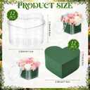 FunooFuno 12 Pcs Wedding Heart Shaped Plastic Boxes 2.95" x 2.95" Flower Box with Lids Floral Foam Mini Clear Heart Gifts Containers for Women Bridal Shower Engagement Party Supplies