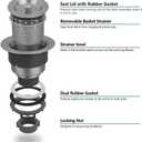 Serene Valley 3-1/2-inch Kitchen Sink Strainer Assembly, 304 Premium Stainless Steel Construction with Removable Deep Waste Basket and Sealing Lid