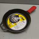 Lodge Cast Iron Skillet with Red Silicone Hot Handle Holder, 10.25-inch