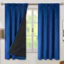 BGment 100% Blackout Curtains for Bedroom 63 Inch Length, Rod Pocket with Thermal Insulated Liner Full Room Darkening Curtains for Living Room, Each Window Curtains 2 Panels, 52 x 63 Inch, Royal Blue