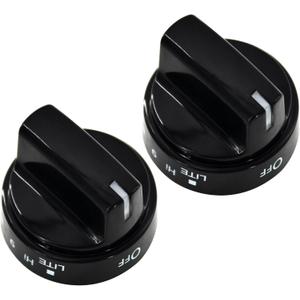 WB03X24759 Range Surface Burner Knob Gas Control Assembly Black Compatible with GE Stove Knob Replace 4454960, AP6030811, PS11762250, EAP11762250 (2PCS)