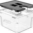Sous Vide Container with Lid Double-Door-Opening Design 11.65 QT Sous Vide Pot Slow Cooker Container with Built- in Rack Compatible with Most Immersion Circulators