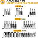 46-Piece Socket Wrench Set, Premium 1/4 inch Metric Socket Set, Ratchet Set with Quick-Release Ratchet and Extension Bar, Compact Storage Case - Perfect for Auto Repair & Home Use