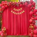 8x10FT Red Backdrop Curtains for Wedding Parties, Wrinkle Free Polyester Photography Backdrop Drapes for Wedding Baby Shower Birthday Parties Stage Background Stand Decorations 4x10ft,2 Panels