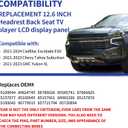 TsuperU 12.6" LCD Display Digitizer Replacement for Cadillac Escalade Headrest Back Seat TV DVD Screen 2021-2024, Touch Screen Monitor for GMC Yukon XL Chevy Suburban Tahoe 2021-2023 84824745 86786028