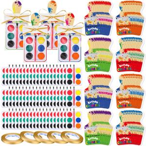 205 Pcs Watercolor Paint Set for Kids Painting Art Party Favors Watercolor Pallets with Colorful Cards Kindergarten School Graduation Gifts Bulk for Birthday Exchange Graduation Party Favors