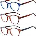 NORPERWIS 5 Pairs Reading Glasses - Standard Fit Spring Hinge Readers Glasses for Men and Women (5Color, 6.0, x)