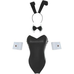 CR ROLECOS Bunny Costume Women Bunny Suit Cosplay Lingerie Adult Halloween Costumes (Black, XXL)