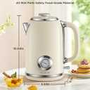 Electric Kettle 1.8L with Temperature Gauge, 1500W Fast Boiling Electric Tea Kettle, 100% Stainless Steel Retro-Style Hot Water Kettle Electric - Glowing LED Light, Auto Shut-Off & Boil-Dry Protection