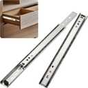 1-Pair Soft Close Drawer Slides, 9.8 Inch/ 250mm Full Extension Ball Bearing Drawer Slides for Furniture/Cabinets, Cold Rolled Steel 2 Fold Cabinet Rails 55lb Capacity [Black]