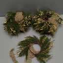 6 PCS Small Winter Blue Berry Cabinet Wreath Artificial Mini Kitchen Wreaths Vintage Swags Wreath with Retro Burlap Ribbon for Farmhouse Rustic Home Front Door Window Pillar Wedding Chair Wall