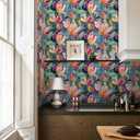 REDAMANCY Colorful Blur/Green Magnolia Floral Pink/Red Flower Abstract Art Peel and Stick Wallpaper Stick on Contact Paper Vintage Wall Paper Easy Peel Off for nightstand Drawer Cabinet Renter
