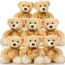 MorisMos Teddy Bear Stuffed Animal 8 Packs 14 in Teddy Bears in Bulk Small Teddy Bear for Centerpiece Baby Shower, Light Brown