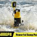 Sump Pump Submersible 6500GPH Powerful Water Pump for Pool Draining 1.5HP Utility Pump with Adjustable Float Switch 16FT Power Cord for Flooded House Sump Pit Pond Remove Water