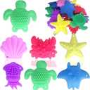 2 x 12pcs-Ocean Ocean Series Fidget Toys Sensory Stone for Kids Textured Soft Worry Stone for Autism Kids Calming - Fidget Stress Toys for Students Anxiety Relief - Small Prizes Fidget Toys