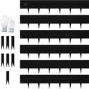 20ft. Metal Edging for Landscaping, Black Galvanized Steel Landscape Edging with 7 Stakes and a Pair of Gloves, Bendable Hammer-in Metal Lawn Edging for Fence, Flower Beds (6 Pack, 40" L x 8" H)