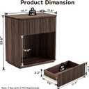 Modern Fluted Nightstand Set of 2 for Bedroom, Mid Century Bedside Table with Drawer & Open Shelf, Wood End Table, Farmhouse Night Stand for Home, Hallway, Office, Walnut, 19.7"*11.8"*23.6"(H）