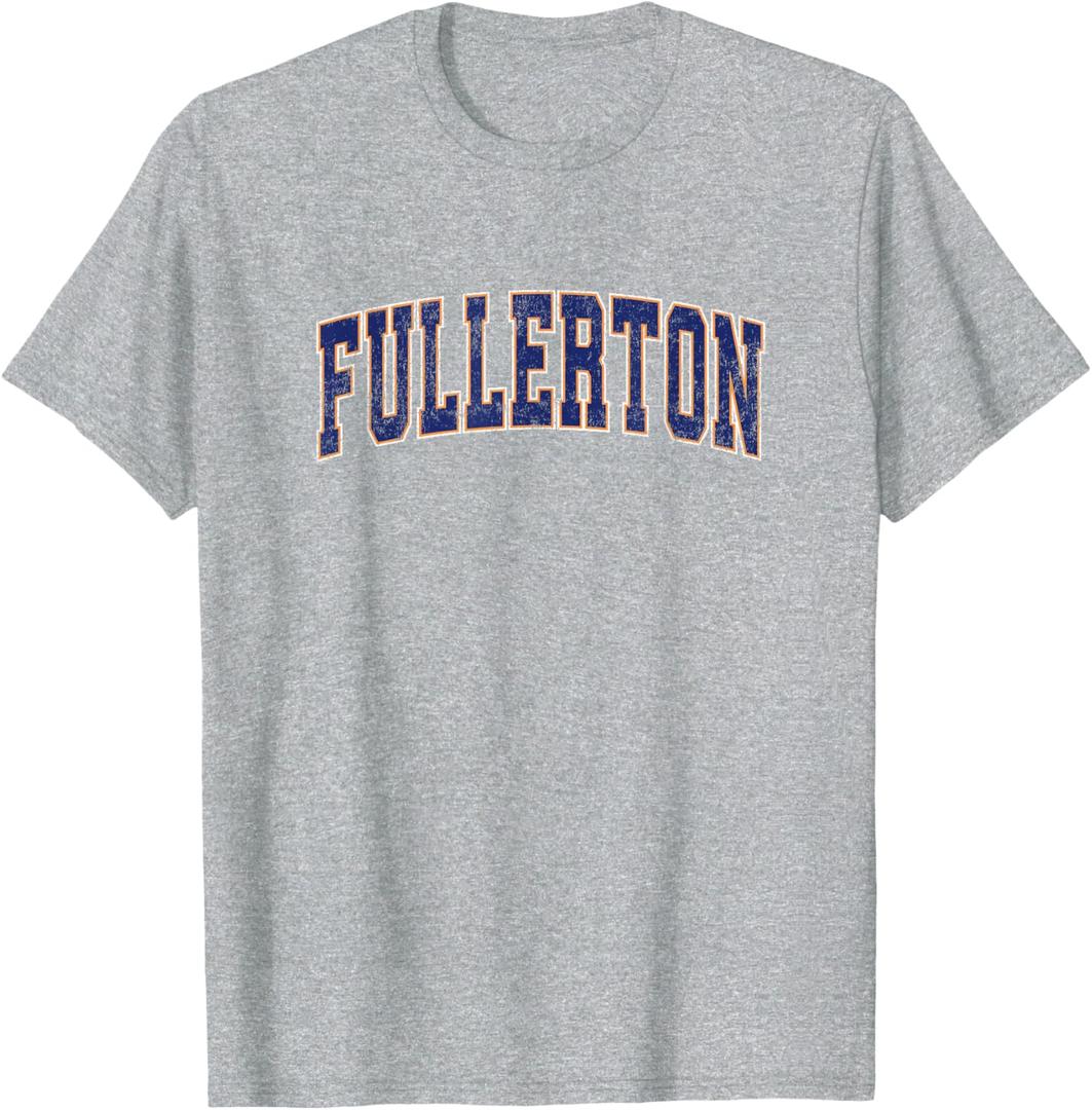 Fullerton California CA Vintage Athletic Sports T-Shirt, Small