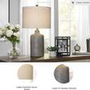 Signature Design by Ashley Linus Modern 25" Ceramic Table Lamp, Natural Stone Finish
