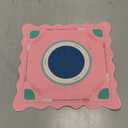 Scalloped Mahjong Mat for Table31.5 x 31.5 Inch Noise Reduction Anti-Slip Mahjong Table Mat with Black Carrying Bag for Poker, Card, Board Games Table Mat, Tile Games, Dominoes (Pink)