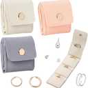 2 x 3Pcs Mini Travel Jewelry Bag, Small Travel Jewelry Organizer Case, Foldable Jewelry Roll for Earrings, Necklaces, Rings, Chain Bracelets, Brooches