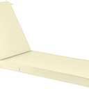 Chaise Lounge Cushions Outdoor with Ties Non-Slip Chaise Lounge Cushion Removable Patio Seat Cushions,Waterproof Lounge Chair Cushion for Outdoor Furniture (Off-White Color, 72x21x3 Inch)