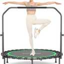 ANCHEER 40/48" Mini Trampoline with Upgraded Bungee Cords, 550LBS Capacity, Adjustable Foam Bar & Resistance Ropes, Indoor/Outdoor Rebounder for Adults