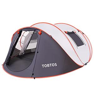 TOBTOS Pop Up Tent 6 Person Double Layer Camping Tent with Vestibule, Automatic Setup Instant Tent Easy Pop Up Tents for Camping Hiking and Outdoor for 2/3/4/5/6 People