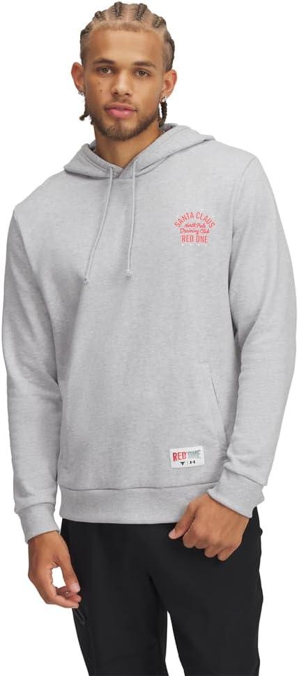 2 x Under Armour Men's Project Rock Red One North Pole Training Club HoodieDISC, (012) Mod Gray Medium Heather / / White, Small