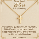 Gold Cross Necklace as Easter Baptism Gifts Boys, Cross Chian for Boys Stainless Steel Crosss Necklaces, Baptism Confirmation 1st Communion Gift for Boy
