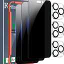 Ferilinso 3 Pack for Apple iPhone 14 Pro Max Privacy Screen Protector Tempered Glass Accessories 9H Anti Spy Privacy Screen for iPhone 14 Pro Max 3 Pack Camera Lens Protector