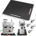 oy&Grace Appliance Slider for Kitchen Appliances 360° Rolling Sliding Tray for Coffee Maker Countertop, Bamboo Coffee Pot Slider Rolling Tray with Universal Rollers (Black, Medium 14.5" x 10")