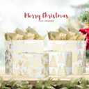 UNIQOOO 12PCS Assorted Metallic Gold Bags, Size L 12.5'' M 9'', Gilded Xmas Tree Gift Wrap Bags, Golden Mistletoe Paper Favor Bag Gift Packaging For Thanksgiving Holiday New Year Party