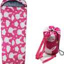 Kids Sleeping Bags - Camping Sleeping Bags with Carry Bag - Compact Sleeping Bag for Hiking, Backpacking 3 Season Warm & Cool Weather, Lightweight Waterproof Outdoor Travel for Boys Girls (Pink-Teen)