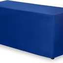 Gee Di Moda Fitted Tablecloth - 72 x 30 Inch Royal Blue Fitted Table Cloth for 6 Foot Rectangle Table - Heavy Duty Washable Fabric - for 6 Ft Buffet Table Holiday Party Dinner Wedding & Trade Show