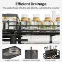 SNTD Dish Drying Rack - Extendable Dish Rack, Large Sink Drying Dish Drainer for Kitchen Counter, Stainless Steel Dish Strainer with Utensil Holder (Black)