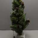 Tabletop Christmas Tree, 31" Burlap Base with LED Lights, White Tipped Branches, Prelit Small Artificial Tabletop Snow Flocked Christmas Trees Decor with Timer, for Outdoor Indoor Porch Table Xmas