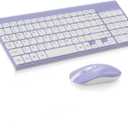 Cimetech Wireless Keyboard and Mouse Combo, Compact Full Size Wireless Computer Keyboard and Mouse Set 2.4G Ultra-Thin Sleek Design for Windows, Computer, Desktop, PC, Notebook - Purple