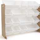Humble Crew Supersized Toy Storage Organizer with 16 Removable Bins, Natural/White  Large Toy Storage for Toddlers Ideal for Kids' Rooms, Playrooms, and Nurseries - Modern Toy Bins for Kids