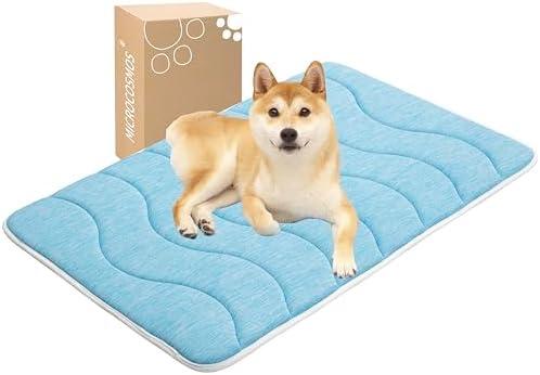 MICROCOSMOS 0.8" Thick Cooling Dog Foam Pad & Summer Pet Sleeping Mat, Machine Washable, Materials Safe, Portable Flat Pet Bed for Dogs.(Sky Blue, 18" x 24") MICROCOSMOS 0.8" Thick Cooling Dog Foam Pad & Summer Pet Sleeping Mat, Machine Washable, Materials Safe, Portable Flat Pet Bed for Dogs.(Sky Blue, 18" x 24")
