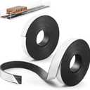 Sabary 2 Roll Monopolar Magnetic Tape 10 feet x 0.8 Wide x 0.12 Thick with Strong Adhesive Backing Anisotropic Flexible Magnetic Strip for Maglev Train Science Project