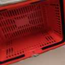 20 Pcs Bulk Shopping Baskets with Handles, 20 L Plastic Grocery Basket 16.9'' x 11.8'' x 9.1'' Portable Shopping Cart for Retail Stores Supermarket(Red)