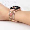 Floral Bracelet Compatible with Apple Watch Band 38mm 40mm 41mm 42mm iWatch Bands Series 11 10 9 8 7,Bling Crystal Hollow Metal Strap,Cute Women Dressy Jewelry Wristband (38/40/41/42mm,Rose Gold)