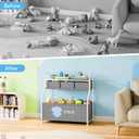 GRANNY SAYS Storage Cabinet with Shelves and Fabric Bins, 3-Tier Organizer Rack with Large Storage Box, Multi-Functional Standing Shelf for Living Room Bedroom Entryway, Gray (Grey)