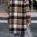 PRETTYGARDEN Women Plaid Shacket Jacket Trendy Fall Casual Button Wool Blend Tartan Trench Coat Winter Clothing with Pockets