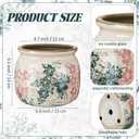 Vintage Planter Large Ceramic Plants Pot Green Pink Rose Ice Cottage Scroll Vase Flower Vase Pot Indoor Plants Home Decor Farmhouse Antique Decorative Gifts, 5.9 x 5.1 in