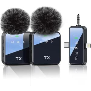 3 in 1 Microphone for iPhone/Android/Camera, Wireless Lavalier Microphone, 328ft Transmission, 18H Battery Life, for Record Interview, Vlogs, YouTube, Tiktok 3 in 1 Microphone for iPhone/Android/Camera, Wireless Lavalier Microphone, 328ft Transmission, 18H Battery Life, for Record Interview, Vlogs, YouTube, Tiktok