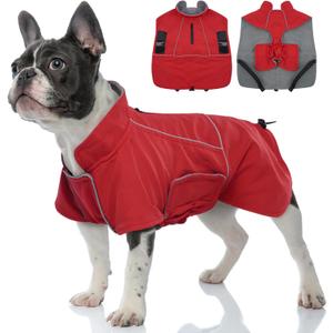MIGOHI Waterproof Dog Jacket,XL Dog Coat,Reflective XL Fleece Jacket for Dogs,Extra Large Winter Coat Snowsuit,Large Snow Clothes for Dogs Male Female,Australian Shepherd,Beagle,XL,Red