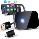 Wireless CarPlay Adapter for iPhone, 2025 Upgraded Convert Wired to Wireless Plug & Play CarPlay Dongle with USB-C, Non-Delay Mini CarPlay Wireless Adapter for iPhone iOS 10+ & Cars Since 2016 (Black)